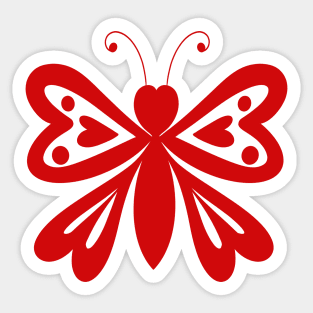 Happy Valentines Day Buttterfly Wings Sticker